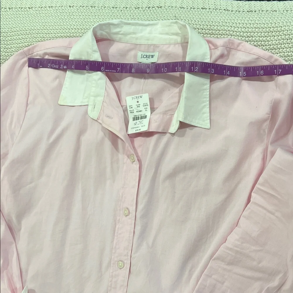 J. Crew Light Pink and White Button-Down Shirt